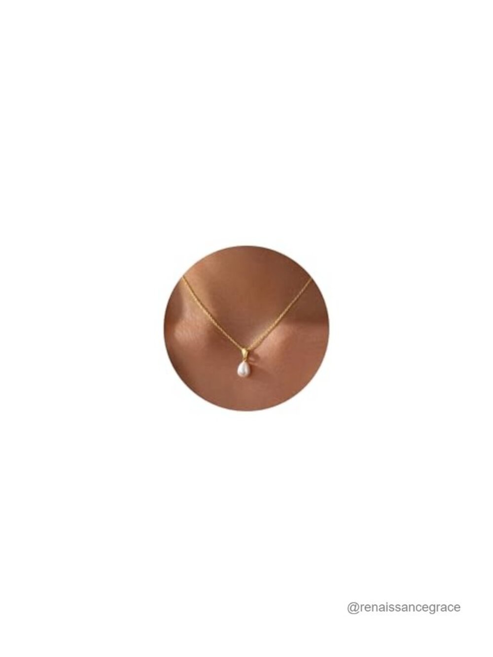14K Gold Plated Pearl Pendant Necklace Women Classic Drop